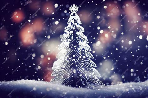 Premium Photo | Christmas tree snow background