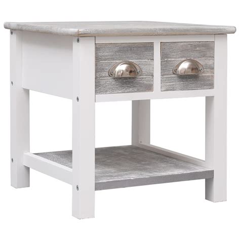 Maison Exclusive Table D Appoint Gris 40x40x40 Cm Bois De Paulownia