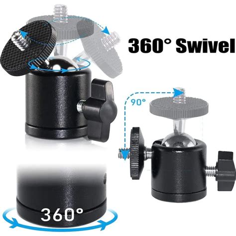 Mini Ball Head Hot Shoe Mount Adapter 360 Degree Swivel Mini Ball Head 3 8 Tripod Screw Head