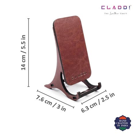 clip type maroon leather mobile holder size medium  rs