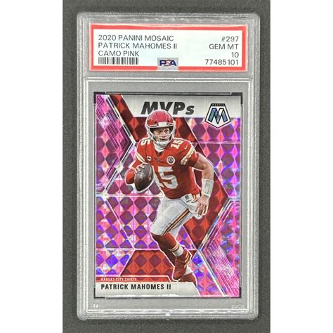 Patrick Mahomes Ii Panini Mosaic Mosaic Camo Pink Mvp Psa