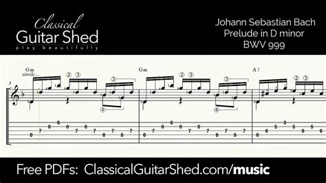 Js Bach Prelude In D Min Free Sheet Music And Tabs For Classical