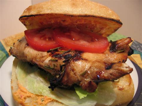 Jenn S Food Journey Grilled Chicken Sandwich With Roasted Pepper And Goat Cheese Spread