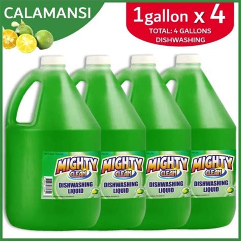 Mighty Clean Dishwashing Liquid Calamansi Dwl Green Gallons Set