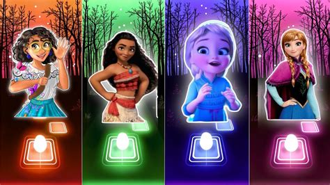 Encanto Mirabel Vs Frozen Anna Vs Olaf Vs Moana Tiles Hop Edm Youtube