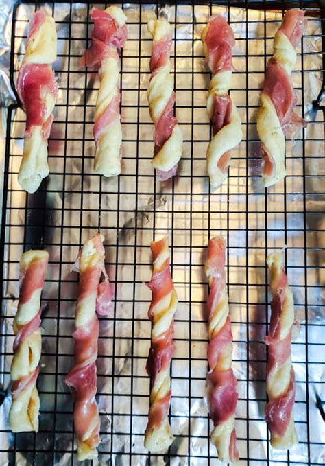 Prosciutto Wrapped Breadsticks With Gouda Cheese Dip Erhardts Eat