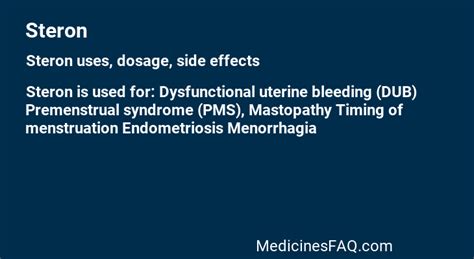 Steron: Uses, Dosage, Side Effects, Food Interaction & FAQ
