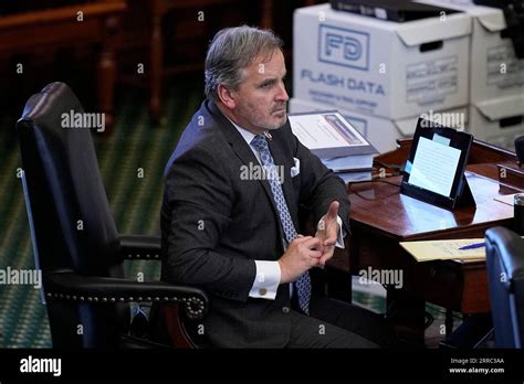 Texas state Sen. Bryan Hughes during the impeachment trial for Texas ...