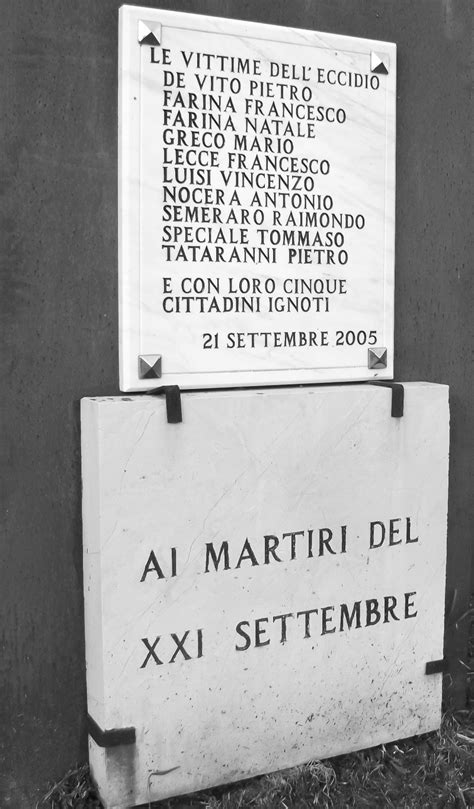 Lapidi Sul Cippo Ai Caduti Del 21 Settembre 1943 Del Palazzo Della