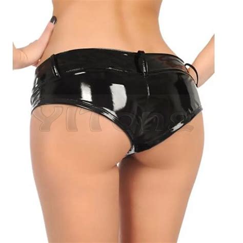 Faux Leather Shorts Low Rise Waist Pu Hot Shorts Erotic Clubwear Pole Dance Party Bikini Shorts