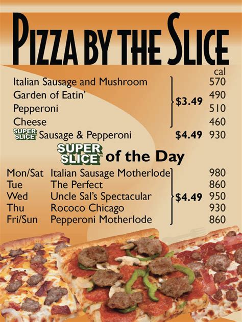 Rocky Rococo Pan Style Pizza menu in Madison, Wisconsin, USA