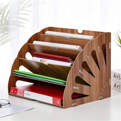 laser cut office desktop stationery rack letter magazine file folder