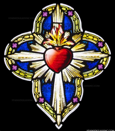 Heart And Cross Religious Stained Glass Window Stained Glass Tattoo