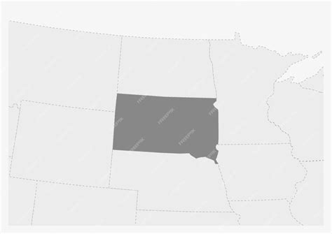 Premium Vector Map Of Usa With Highlighted South Dakota State Map