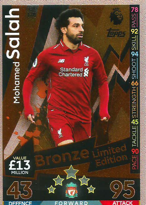 Trading Cards Mohamed Salah Match Attax Extra 2019 Bronze