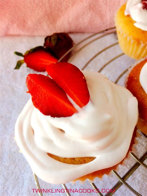 Strawberry Center Filled Cupcake Twinkling Tina Cooks