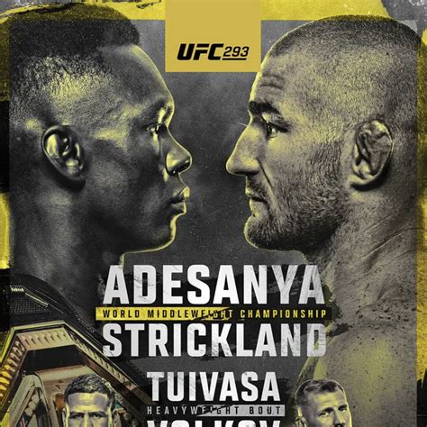 UFC 293 Start Time Full Fight Details Adesanya Vs Strickland