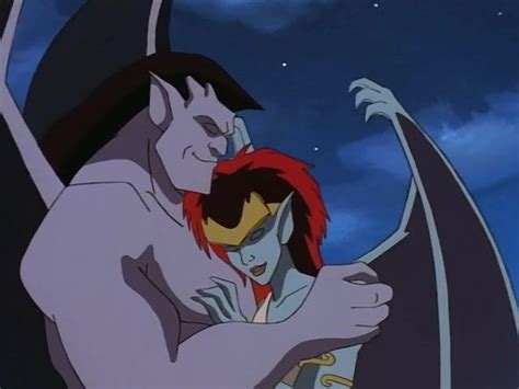 Young Goliath And Young Demona From The Past Together Cuddling Under The