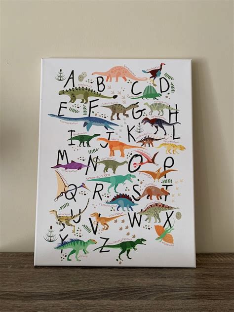 Dinosaur Alphabet Alphabet Poster Canvas Poster Canvas | Etsy