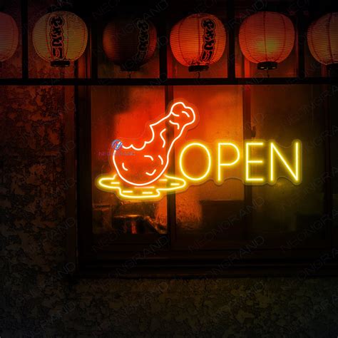 Open Neon Signs Fried Chicken Restaurant Led Light | Fried chicken