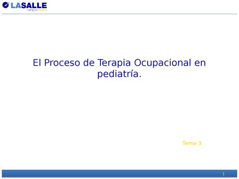 Terapia Ocupacional En La Infancia Docsity