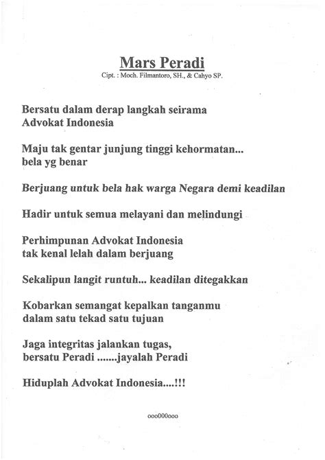 Mars Dan Hymne PERADI