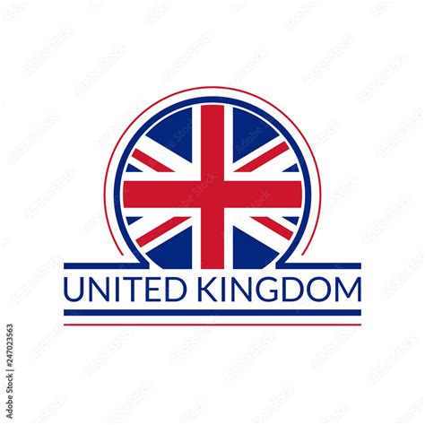 UK flag icon. The United Kingdom circle logo or badge. British round ...