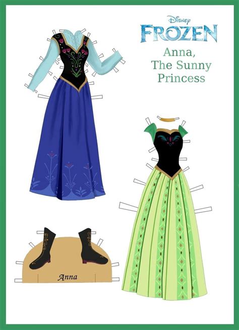 Disney S Frozen Paper Dolls Anna S Outfits By Evelynmckay On