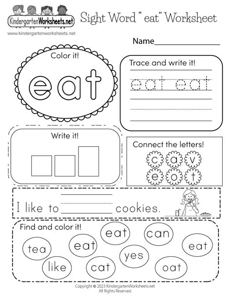 Sight Word I Worksheets Worksheets Library