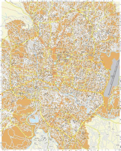 Katmandu Vector Map Eps Illustrator Vector Maps Of Asia Cities Eps