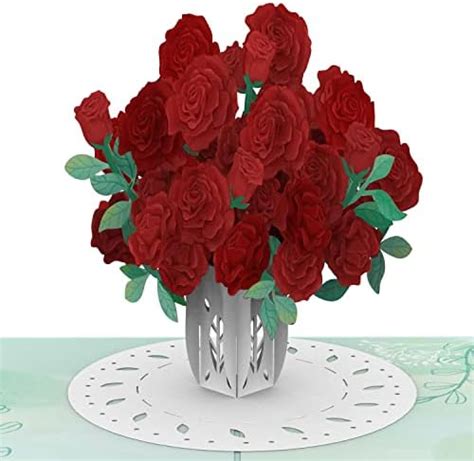 Papercrush Carte Pop Up Avec Roses Rouges Carte D Anniversaire D