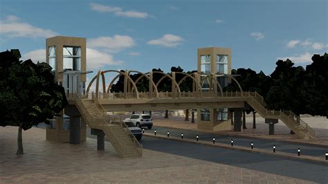 3D model pedestrian overpass - TurboSquid 1702860