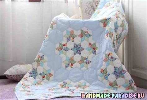 Лоскутное детское одеяло со звездочками
