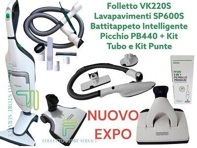 VORWERK FOLLETTO VK220S COMPLETO PULILAVA SP600S PICCHIO BATTITAPPETO