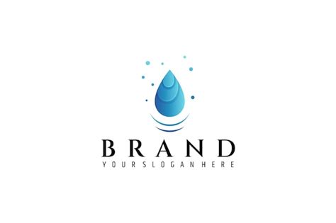 Logo Goutte D Eau En Bleu Avec Des Bulles D Eau Vecteur Premium