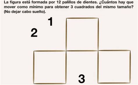 Cuantos Palitos Debo Mover Como Minimo Para Tener Solo 3 Cuadrados