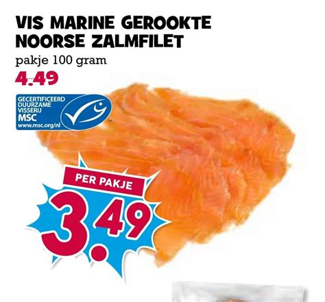 Vis Marine Gerookte Noorse Zalmfilet Aanbieding Bij Boon S Markt