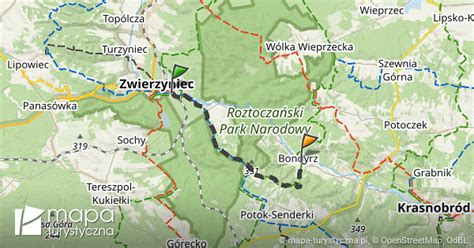 Trasa Zwierzyniec Stacja Kolejowa Bondyrz Mapa Turystyczna Pl