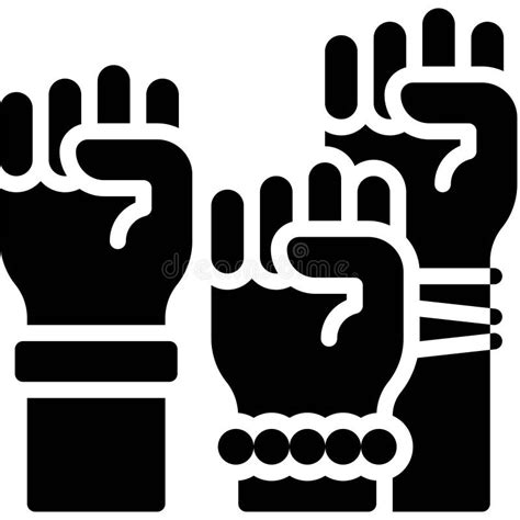 Many Raised Fists Icon International Women`s Day Related Vector Stock