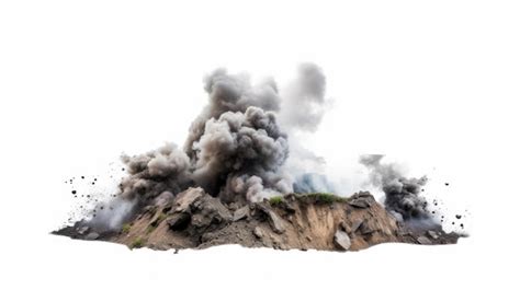 Una Nube De Humo Se Eleva Sobre Una Montaña Foto Premium