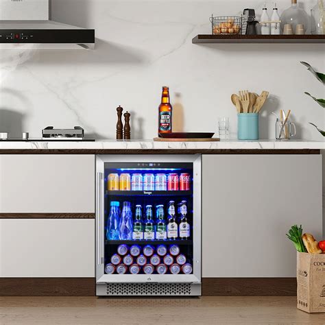 24 Inch Wide Wine and Beverage Dual Zone Fridge, Under Counter, Built