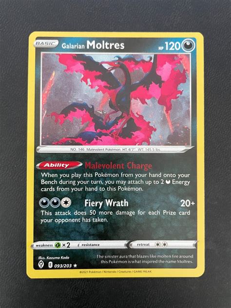 Galarian Moltres 093 203 Holo Rare Pokemon Evolving Skies NM EBay