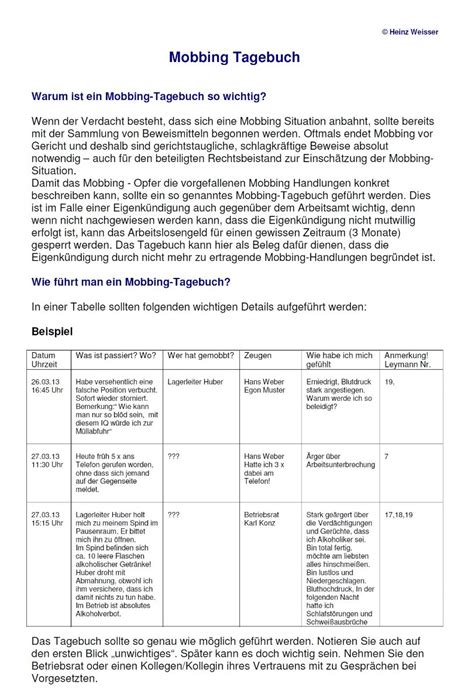 Mobbing Tagebuch Anti Mobbing Zollernalb