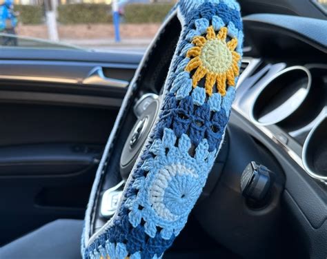 Sun And Moon Car Steering Wheel Cover Car Accessories Sunflower