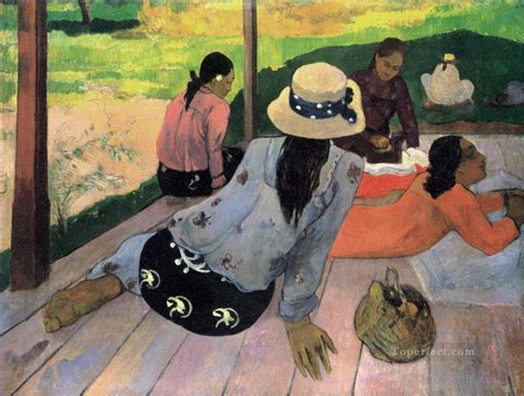 Siesta Post Impressionism Primitivism Paul Gauguin Painting In Oil For Sale