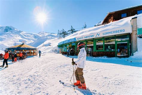 Skier Man Hintertux Glacier Ski Resort In Zillertal Austria Editorial