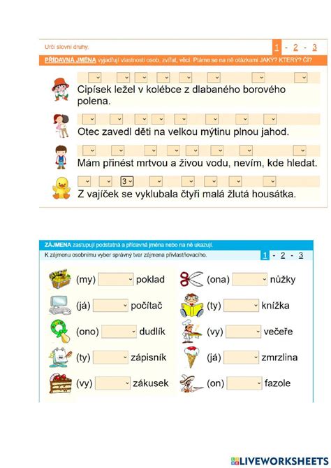 An English Worksheet With Two Different Words And Numbers On The Same Page