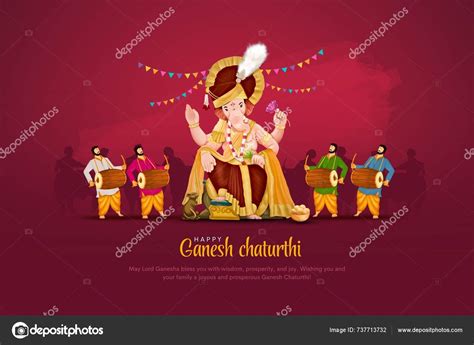 Lord Ganpati Aagman Dhol Tasha Ganesh Chaturthi Background Abstract