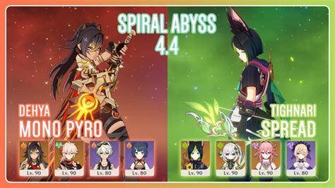 C0 Dehya Mono Pyro C4 Tighnari Spread Spiral Abyss 4 4 Genshin