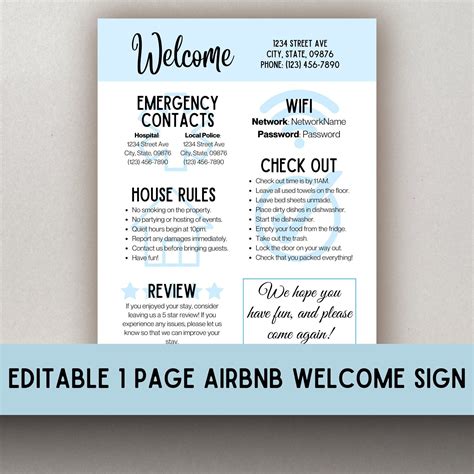 Airbnb welcome welcome sign airbnb 1 page airbnb welcome sign digital